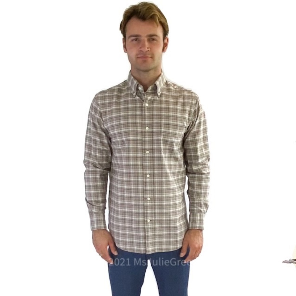 NWT Men's Beige Plaid shirt